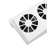 Solar Powered Car Cooler Large Wide Angle 3 Fans Deodorant Energy Saving Car Exhaust Ventilation Fan White