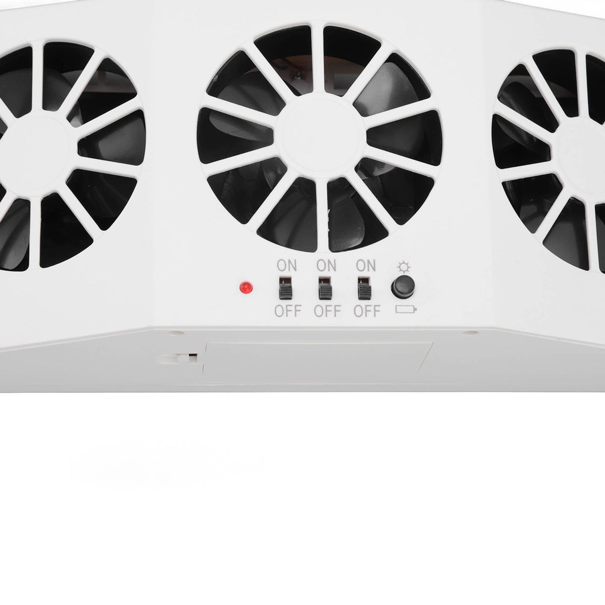 Solar Powered Car Cooler Large Wide Angle 3 Fans Deodorant Energy Saving Car Exhaust Ventilation Fan White