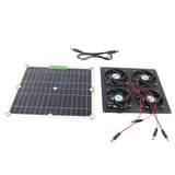 Solar Panel Fan Kit Waterproof Monocrystalline Silicon Solar Fan 4 Ports Ventilator Exhaust Fan for Greenhouses