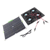 Solar Panel Fan Kit Waterproof Monocrystalline Silicon Solar Fan 4 Ports Ventilator Exhaust Fan for Greenhouses - 45-Degree Angle