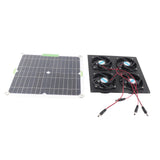 Solar Panel Fan Kit Waterproof Monocrystalline Silicon Solar Fan 4 Ports Ventilator Exhaust Fan for Greenhouses - Low Angle