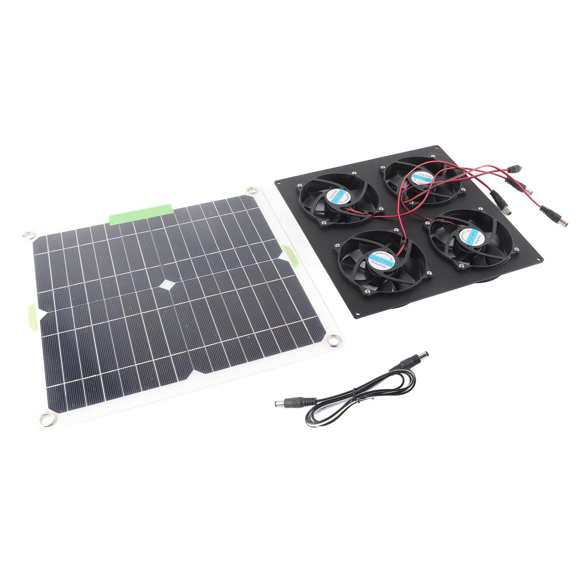 Solar Panel Fan Kit Waterproof Monocrystalline Silicon Solar Fan 4 Ports Ventilator Exhaust Fan for Greenhouses