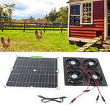 Solar Panel Fan Kit Waterproof Monocrystalline Silicon Solar Fan 4 Ports Ventilator Exhaust Fan for Greenhouses
