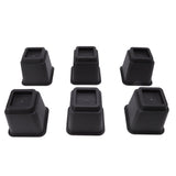6pcs Bed Risers 5in High Quadrate Trapezoidal Ergonomic Plastic Black Furniture Risers Blocks for Home Office - Front View