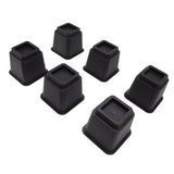 6pcs Bed Risers 5in High Quadrate Trapezoidal Ergonomic Plastic Black Furniture Risers Blocks for Home Office - Side View