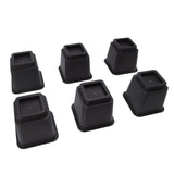 6pcs Bed Risers 5in High Quadrate Trapezoidal Ergonomic Plastic Black Furniture Risers Blocks for Home Office