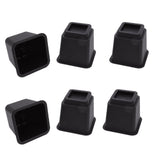 6pcs Bed Risers 5in High Quadrate Trapezoidal Ergonomic Plastic Black Furniture Risers Blocks for Home Office - 45-Degree Angle