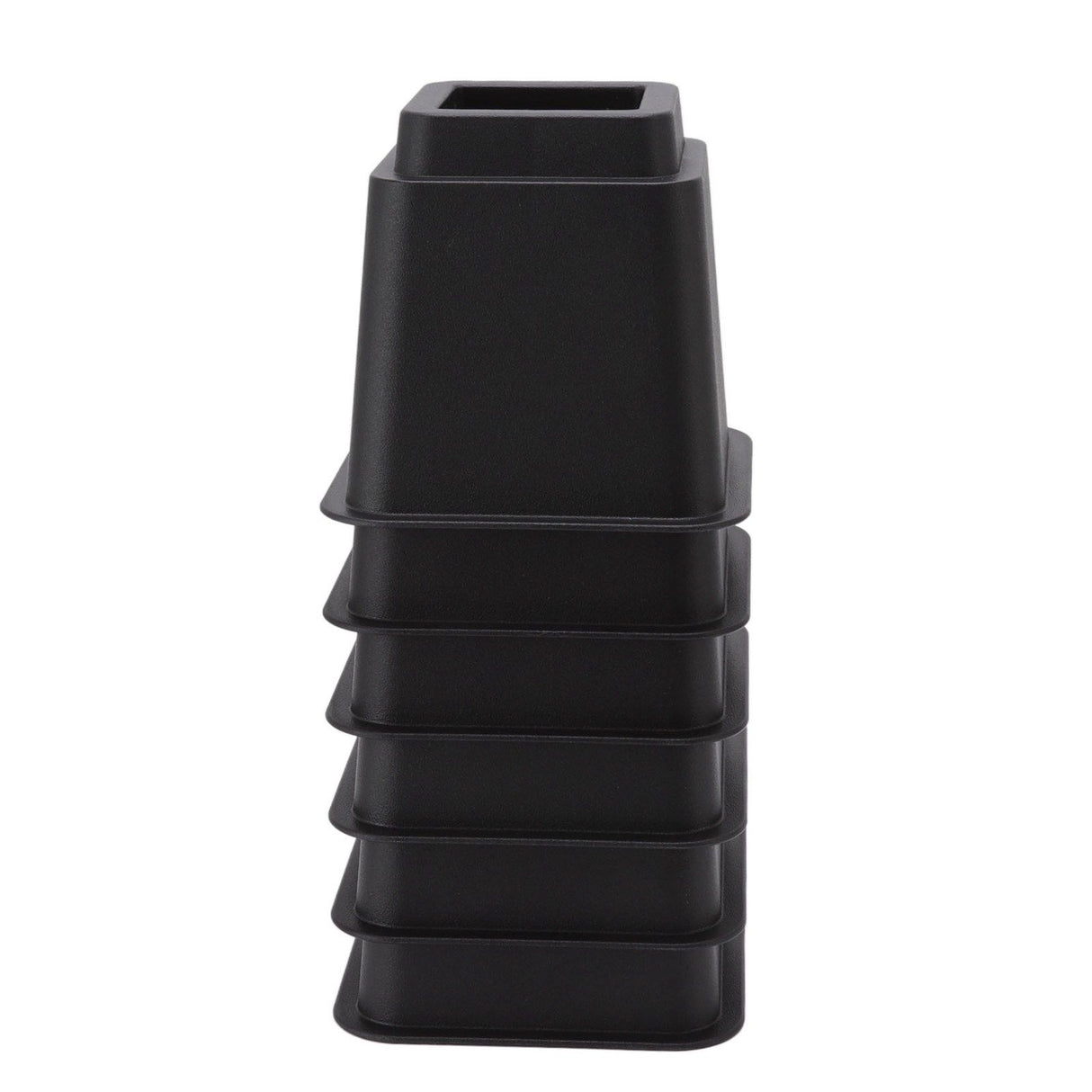 6pcs Bed Risers 5in High Quadrate Trapezoidal Ergonomic Plastic Black Furniture Risers Blocks for Home Office