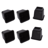 6pcs Bed Risers 5in High Quadrate Trapezoidal Ergonomic Plastic Black Furniture Risers Blocks for Home Office - Extra Image