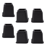 6pcs Bed Risers 5in High Quadrate Trapezoidal Ergonomic Plastic Black Furniture Risers Blocks for Home Office