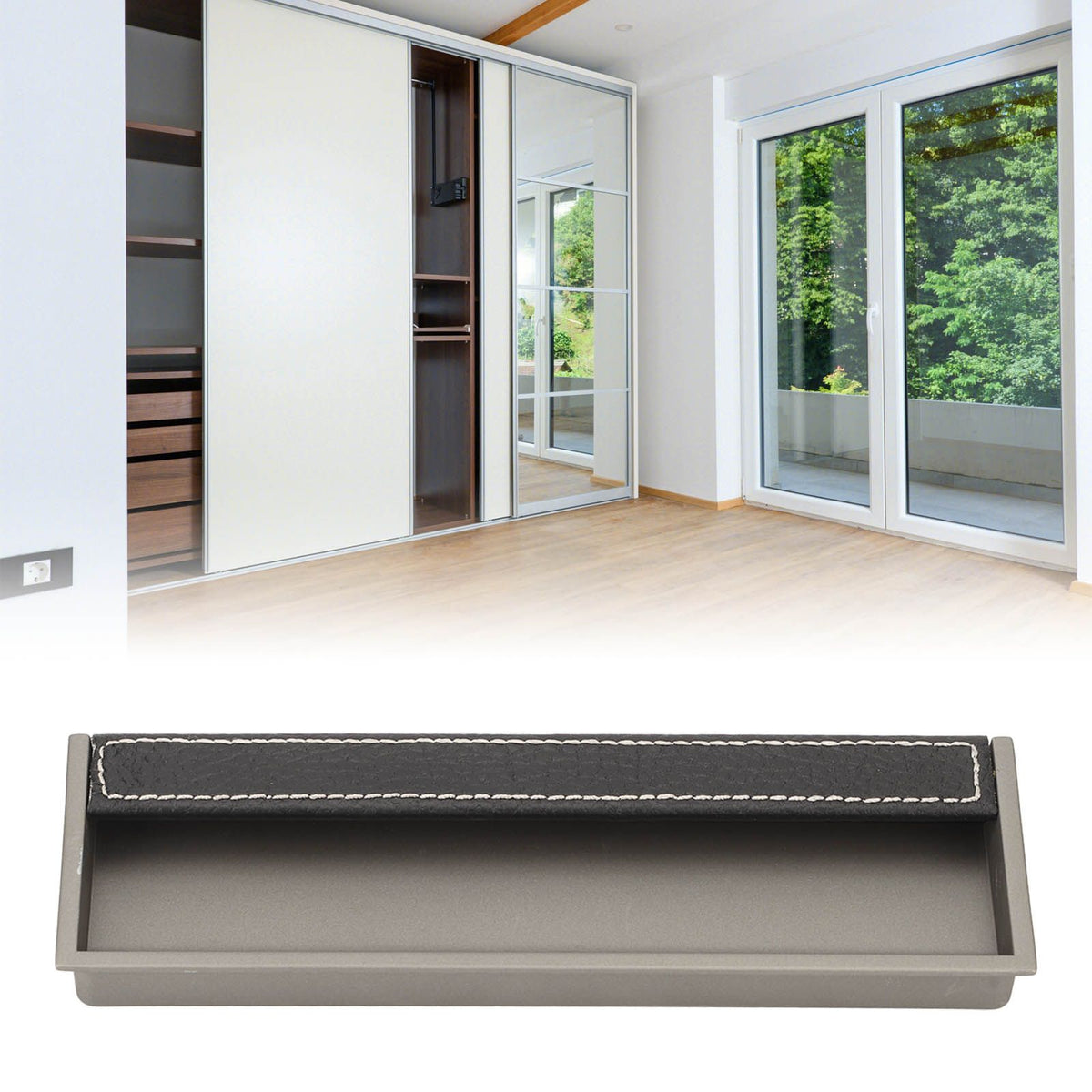 Wardrobe Handle Embedded Door Cabinet Handle Sliding Door Concealed Cabinet Drawer Handle Black