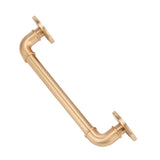 Gate Pull Handle Zinc Alloy Retro Round Base Furniture Hardware for Door Drawer Cabinet Wardrobe Closet Gold - Low Angle