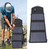 Solar Charger Portable Foldable Polysilicon Solar Power Bank with Hooks for Camping 10.5W 5V