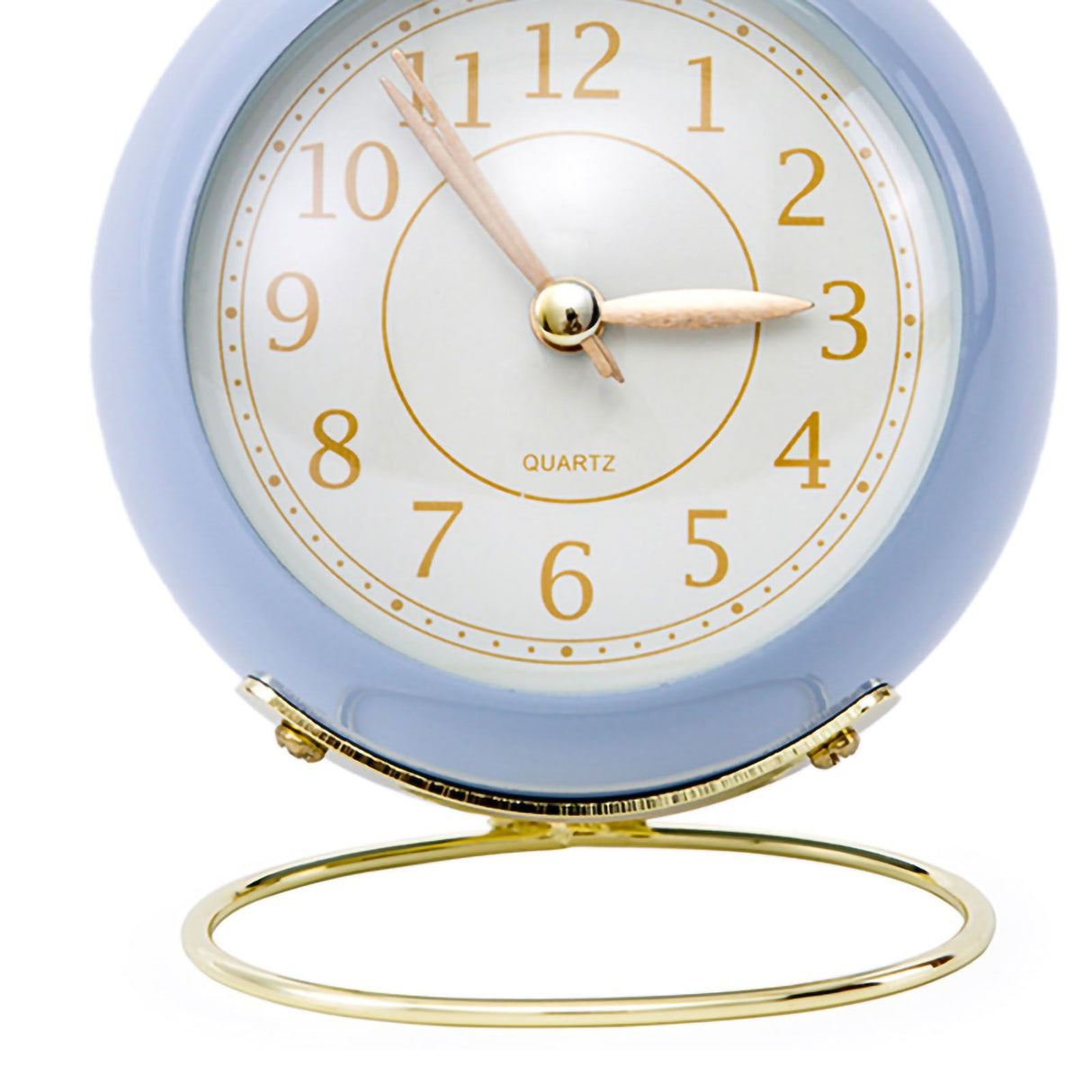 European Style Metal Clock Ingenious Mute Round Children Electronic Quartz Alarm Clock for Living Room Bedroom Purple