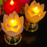 LED Lotus Lamp Colorful LED Soft Natural Light Lifelike Safe Odorless Durable Buddha Lamp for Bedroom Office Living Room Beige