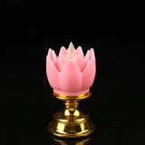 LED Lotus Lamp Colorful LED Soft Natural Light Lifelike Safe Odorless Durable Buddha Lamp for Bedroom Office Living Room Pink