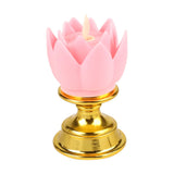 LED Lotus Lamp Colorful LED Soft Natural Light Lifelike Safe Odorless Durable Buddha Lamp for Bedroom Office Living Room Pink