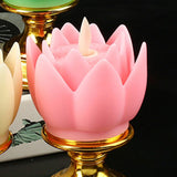 LED Lotus Lamp Colorful LED Soft Natural Light Lifelike Safe Odorless Durable Buddha Lamp for Bedroom Office Living Room Pink
