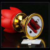 LED Lotus Lamp Colorful LED Soft Natural Light Lifelike Safe Odorless Durable Buddha Lamp for Bedroom Office Living Room Red