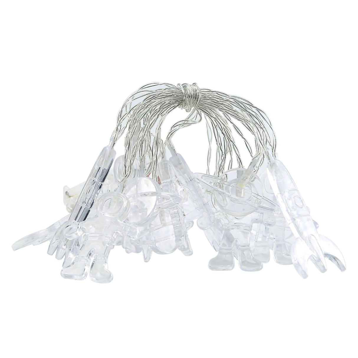 LED String Light Outer Space Astronaut Planet Spaceship Shape Waterproof Led String Room Decor for Christmas Festival Warm White 3 Batteries 20LED