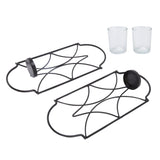 2Pcs Wall Mounted Candle Holder Iron Glass Sconces Decoration Accessories for Living Room Bedroom Black - Low Angle