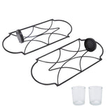 2Pcs Wall Mounted Candle Holder Iron Glass Sconces Decoration Accessories for Living Room Bedroom Black