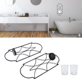 2Pcs Wall Mounted Candle Holder Iron Glass Sconces Decoration Accessories for Living Room Bedroom Black - Extra Image
