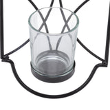 2Pcs Wall Mounted Candle Holder Iron Glass Sconces Decoration Accessories for Living Room Bedroom Black