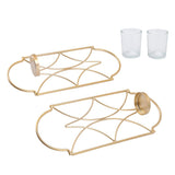 2Pcs Wall Mounted Candle Holder Iron Glass Sconces Decoration Accessories for Living Room Bedroom Gold