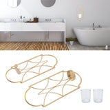 2Pcs Wall Mounted Candle Holder Iron Glass Sconces Decoration Accessories for Living Room Bedroom Gold - Extra Image