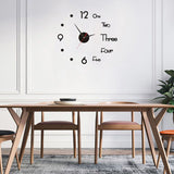 Night Light Wall Clock Frameless Decorative Luminous Silent Clock for Living Room Bedroom Black Small 40cm/15.75in