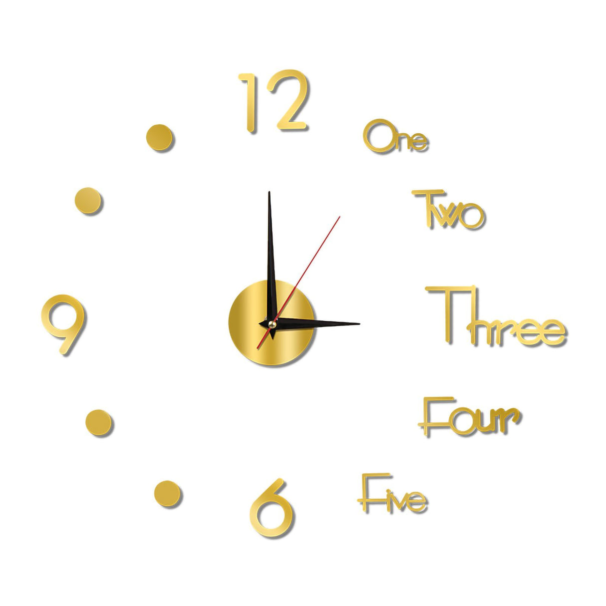 Night Light Wall Clock Frameless Decorative Luminous Silent Clock for Living Room Bedroom Gold Small 40cm/15.75in