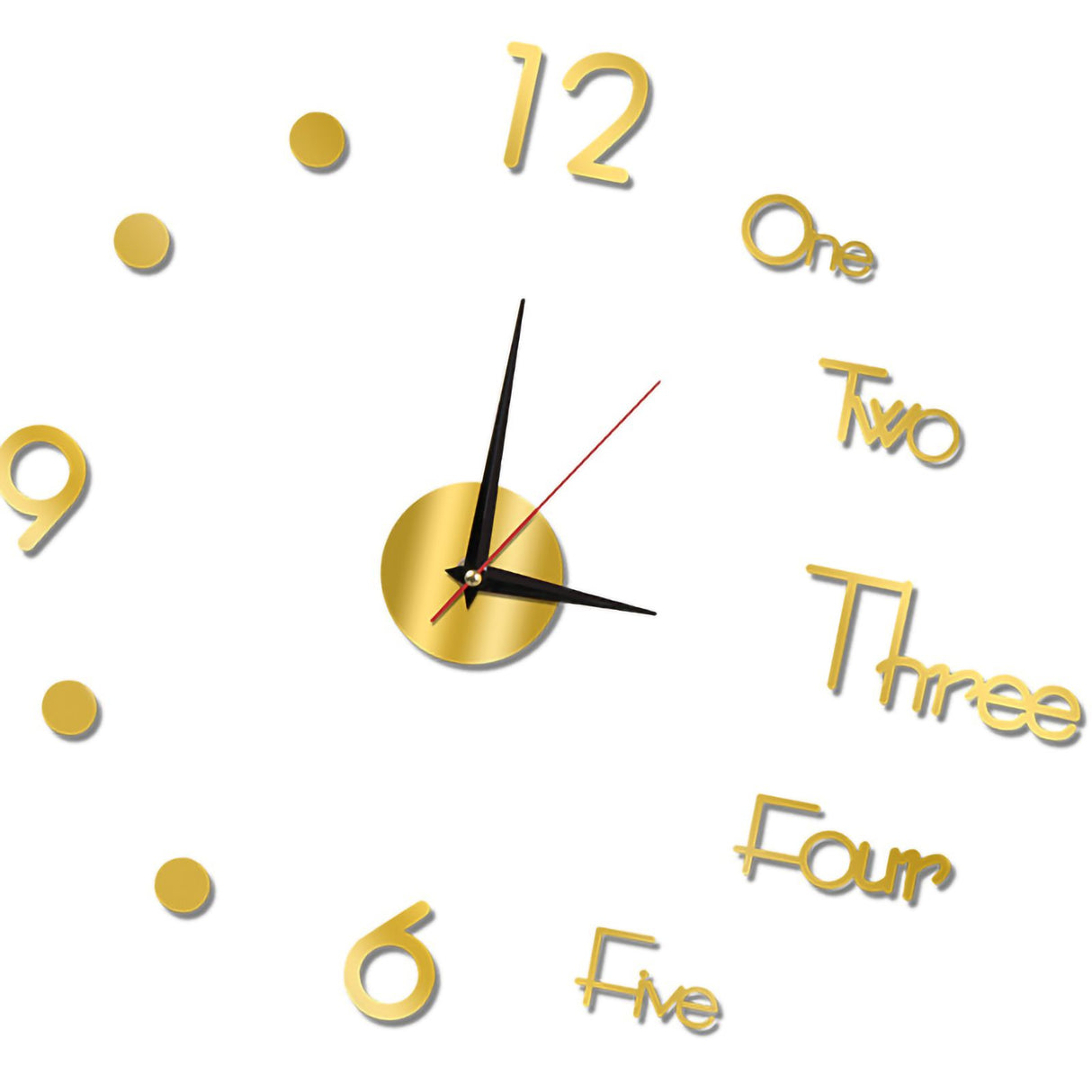 Night Light Wall Clock Frameless Decorative Luminous Silent Clock for Living Room Bedroom Gold Small 40cm/15.75in