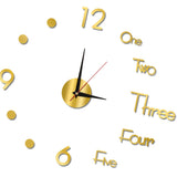 Night Light Wall Clock Frameless Decorative Luminous Silent Clock for Living Room Bedroom Gold Small 40cm/15.75in