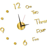Night Light Wall Clock Frameless Decorative Luminous Silent Clock for Living Room Bedroom Gold Small 40cm/15.75in