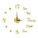 Night Light Wall Clock Frameless Decorative Luminous Silent Clock for Living Room Bedroom Gold Medium 90cm/35.43in