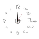 Night Light Wall Clock Frameless Decorative Luminous Silent Clock for Living Room Bedroom Silver Small 40cm/15.75in