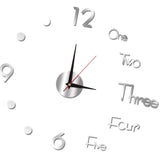 Night Light Wall Clock Frameless Decorative Luminous Silent Clock for Living Room Bedroom Silver Small 40cm/15.75in