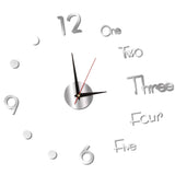 Night Light Wall Clock Frameless Decorative Luminous Silent Clock for Living Room Bedroom Silver Small 40cm/15.75in
