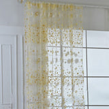 Sheer Curtain Innovative Elegant Translucent Floral Voile Drapes for Living Room Study Room Bedroom Yellow 100x250cm / 39.4x98.4in (Hooks) - Front View