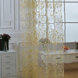 Sheer Curtain Innovative Elegant Translucent Floral Voile Drapes for Living Room Study Room Bedroom Yellow 100x250cm / 39.4x98.4in (Hooks) - Top-Down View