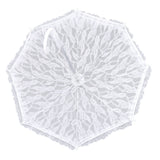White Lace Parasol Umbrella J Handle Elegant Appearance Bridal Lace Umbrella for Wedding Party Decorations Prom - Front View