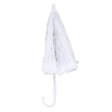 White Lace Parasol Umbrella J Handle Elegant Appearance Bridal Lace Umbrella for Wedding Party Decorations Prom
