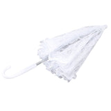 White Lace Parasol Umbrella J Handle Elegant Appearance Bridal Lace Umbrella for Wedding Party Decorations Prom - Top-Down View