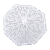 White Lace Parasol Umbrella J Handle Elegant Appearance Bridal Lace Umbrella for Wedding Party Decorations Prom - Rear View