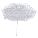 White Lace Parasol Umbrella J Handle Elegant Appearance Bridal Lace Umbrella for Wedding Party Decorations Prom - Close-Up Angle