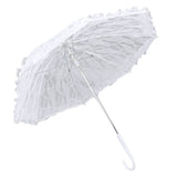 White Lace Parasol Umbrella J Handle Elegant Appearance Bridal Lace Umbrella for Wedding Party Decorations Prom - Extra Image