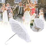 White Lace Parasol Umbrella J Handle Elegant Appearance Bridal Lace Umbrella for Wedding Party Decorations Prom - Extra Image