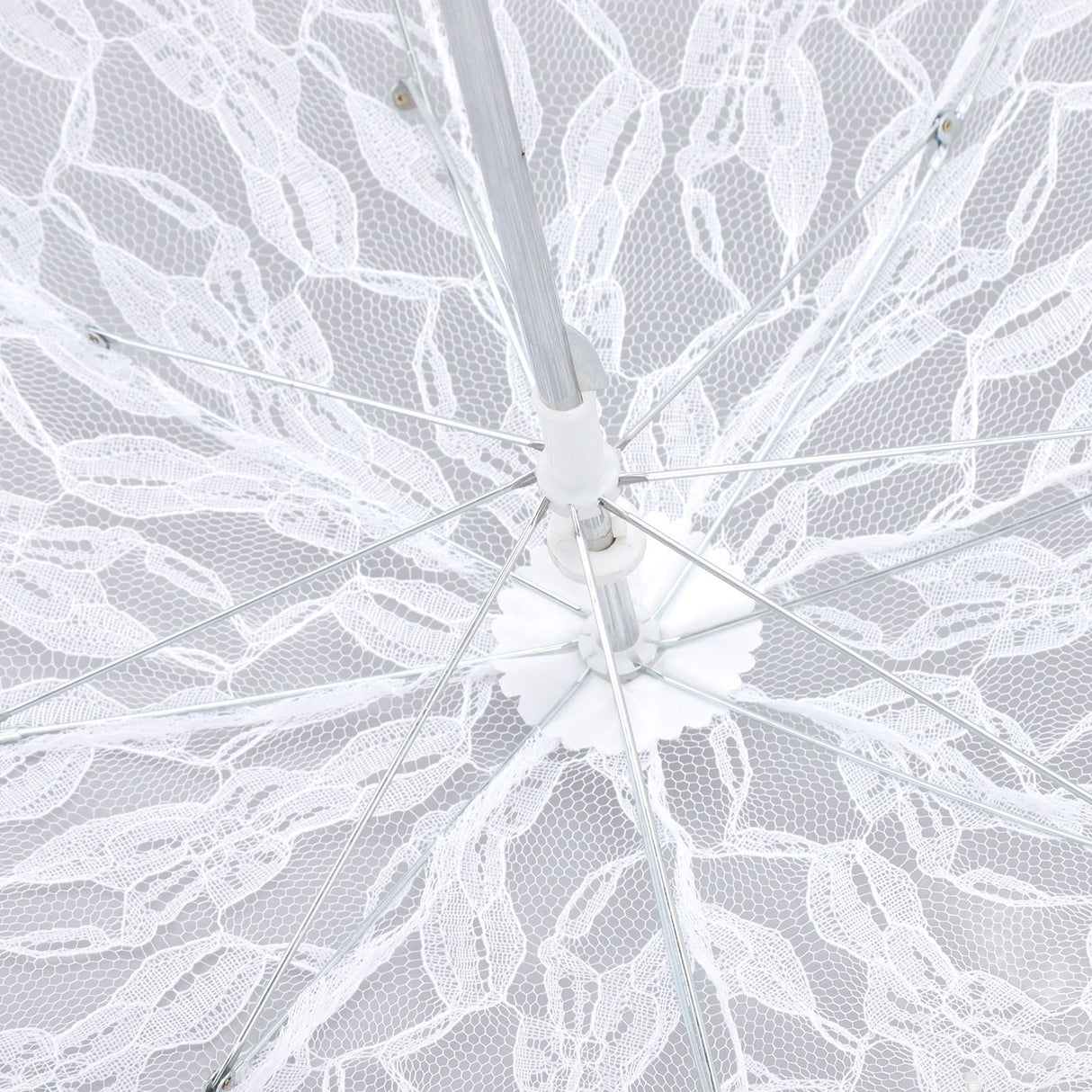 White Lace Parasol Umbrella J Handle Elegant Appearance Bridal Lace Umbrella for Wedding Party Decorations Prom
