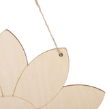 2pcs Wooden Flower Cutouts DIY Lotus Shape Unfinished Wooden Cutouts Home Garden Wood Chip Decor Pendant with 2 Hemp Rope - Extra Image